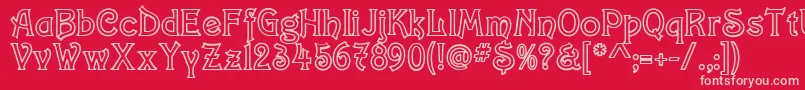 ConstaciaModernDeco Font – Pink Fonts on Red Background