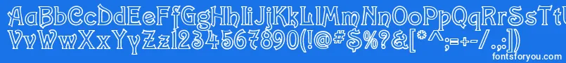 ConstaciaModernDeco Font – White Fonts on Blue Background