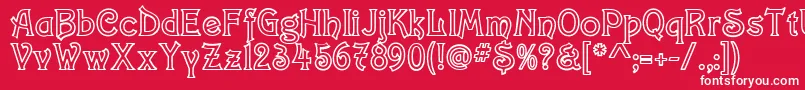 フォントConstaciaModernDeco – 赤い背景に白い文字