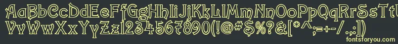 ConstaciaModernDeco Font – Yellow Fonts on Black Background