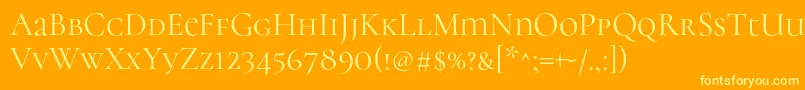 CormorantunicaseRegular Font – Yellow Fonts on Orange Background