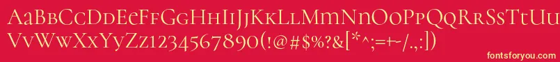 CormorantunicaseRegular Font – Yellow Fonts on Red Background