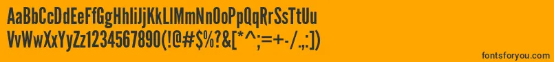 LeaguegothicRegularWebfont-fontti – mustat fontit oranssilla taustalla