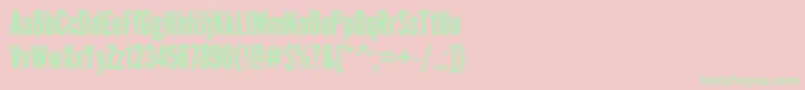 LeaguegothicRegularWebfont Font – Green Fonts on Pink Background