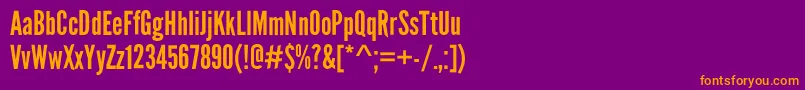 LeaguegothicRegularWebfont Font – Orange Fonts on Purple Background