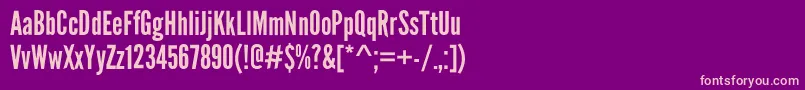 Fonte LeaguegothicRegularWebfont – fontes rosa em um fundo violeta