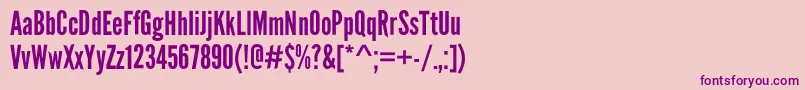 Fonte LeaguegothicRegularWebfont – fontes roxas em um fundo rosa