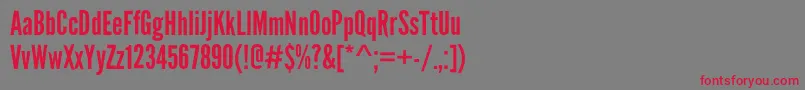 Czcionka LeaguegothicRegularWebfont – czerwone czcionki na szarym tle