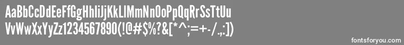 LeaguegothicRegularWebfont-Schriftart – Weiße Schriften auf grauem Hintergrund