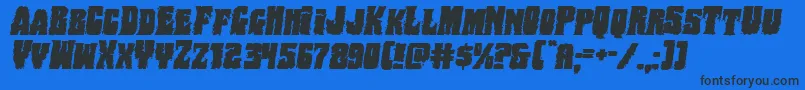 Bogbeastexpandital Font – Black Fonts on Blue Background