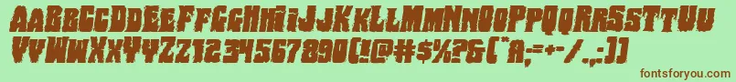 Bogbeastexpandital Font – Brown Fonts on Green Background