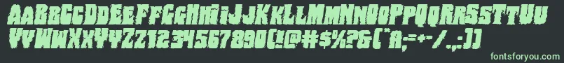 Bogbeastexpandital Font – Green Fonts on Black Background