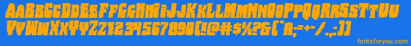 Bogbeastexpandital Font – Orange Fonts on Blue Background