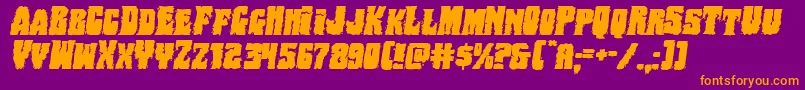 Bogbeastexpandital Font – Orange Fonts on Purple Background