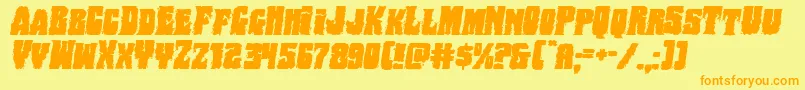 Bogbeastexpandital Font – Orange Fonts on Yellow Background