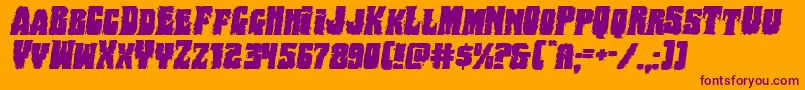 Bogbeastexpandital Font – Purple Fonts on Orange Background