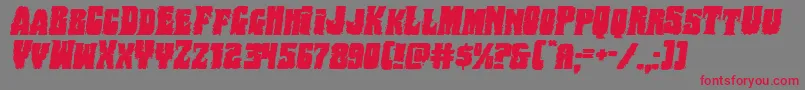 Bogbeastexpandital Font – Red Fonts on Gray Background