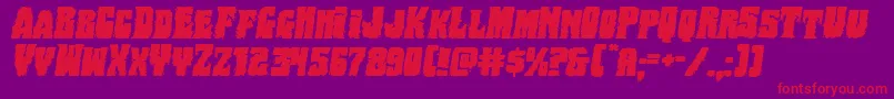 Bogbeastexpandital Font – Red Fonts on Purple Background