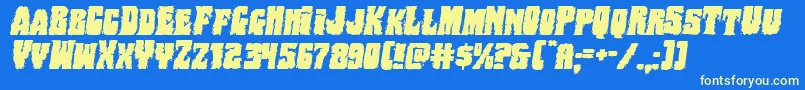 Bogbeastexpandital Font – Yellow Fonts on Blue Background