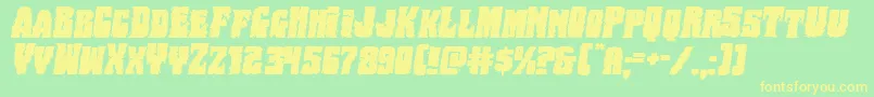 Bogbeastexpandital Font – Yellow Fonts on Green Background