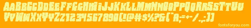 Bogbeastexpandital Font – Yellow Fonts on Orange Background