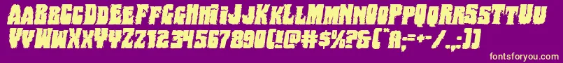 Bogbeastexpandital Font – Yellow Fonts on Purple Background