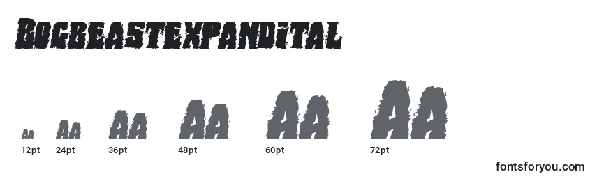 Bogbeastexpandital Font Sizes