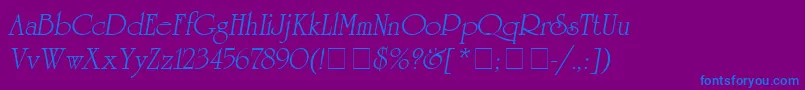 AgreverenceObliqueMedium Font – Blue Fonts on Purple Background