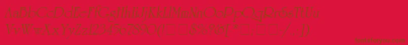 AgreverenceObliqueMedium-Schriftart – Braune Schriften auf rotem Hintergrund
