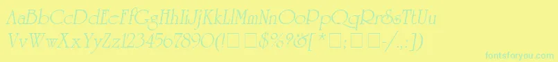 AgreverenceObliqueMedium Font – Green Fonts on Yellow Background