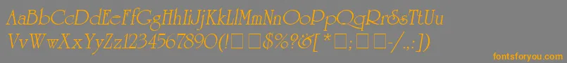 フォントAgreverenceObliqueMedium – オレンジの文字は灰色の背景にあります。