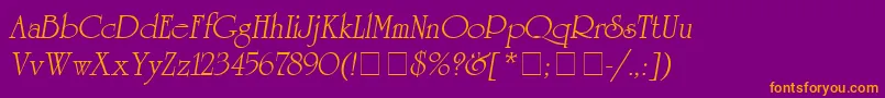 AgreverenceObliqueMedium Font – Orange Fonts on Purple Background