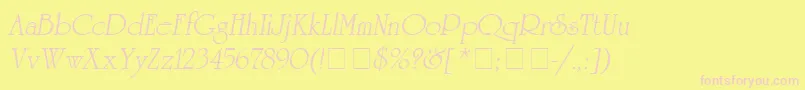 AgreverenceObliqueMedium Font – Pink Fonts on Yellow Background