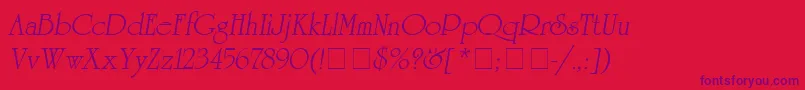 AgreverenceObliqueMedium Font – Purple Fonts on Red Background