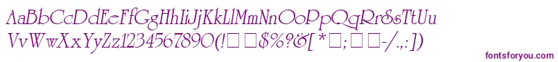 AgreverenceObliqueMedium Font – Purple Fonts on White Background