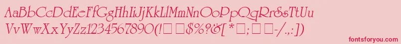 AgreverenceObliqueMedium Font – Red Fonts on Pink Background