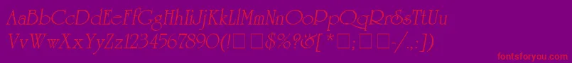 AgreverenceObliqueMedium Font – Red Fonts on Purple Background