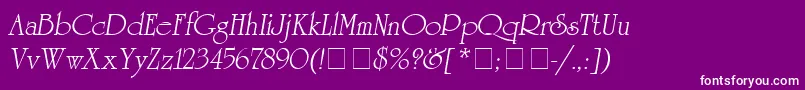AgreverenceObliqueMedium-Schriftart – Weiße Schriften auf violettem Hintergrund