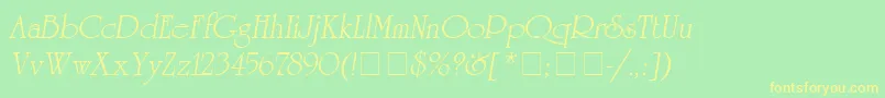 AgreverenceObliqueMedium Font – Yellow Fonts on Green Background