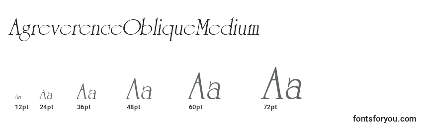 Размеры шрифта AgreverenceObliqueMedium