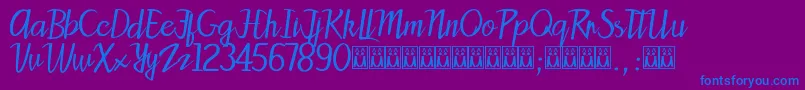 Patty Font – Blue Fonts on Purple Background