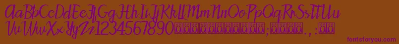 Patty Font – Purple Fonts on Brown Background