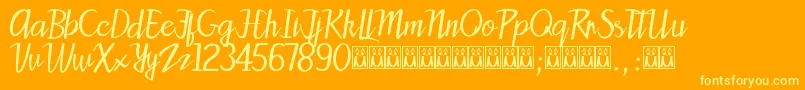 Patty Font – Yellow Fonts on Orange Background