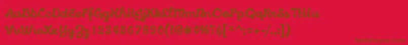 Knud Font – Brown Fonts on Red Background