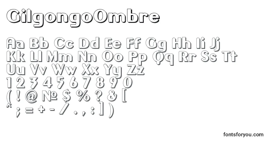 A fonte GilgongoOmbre – alfabeto, números, caracteres especiais