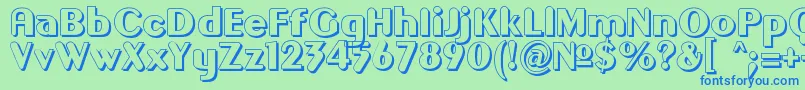 GilgongoOmbre Font – Blue Fonts on Green Background