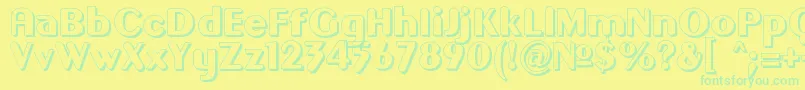 フォントGilgongoOmbre – 黄色い背景に緑の文字
