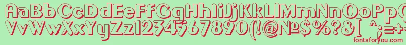 フォントGilgongoOmbre – 赤い文字の緑の背景
