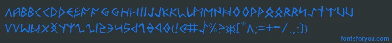 OdinsonLight Font – Blue Fonts on Black Background
