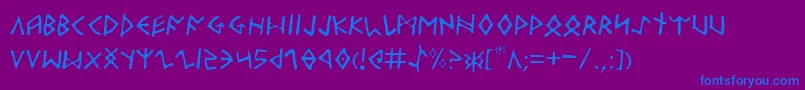OdinsonLight Font – Blue Fonts on Purple Background